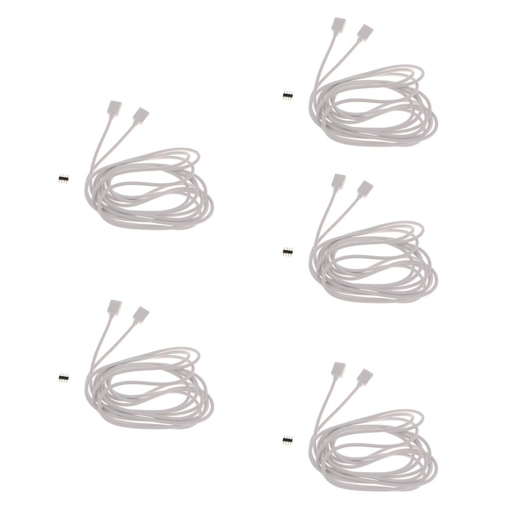 5pcs 5050 3528 RGB LED Strip Light Extension Cable Connector Line 4 Pin 3 m