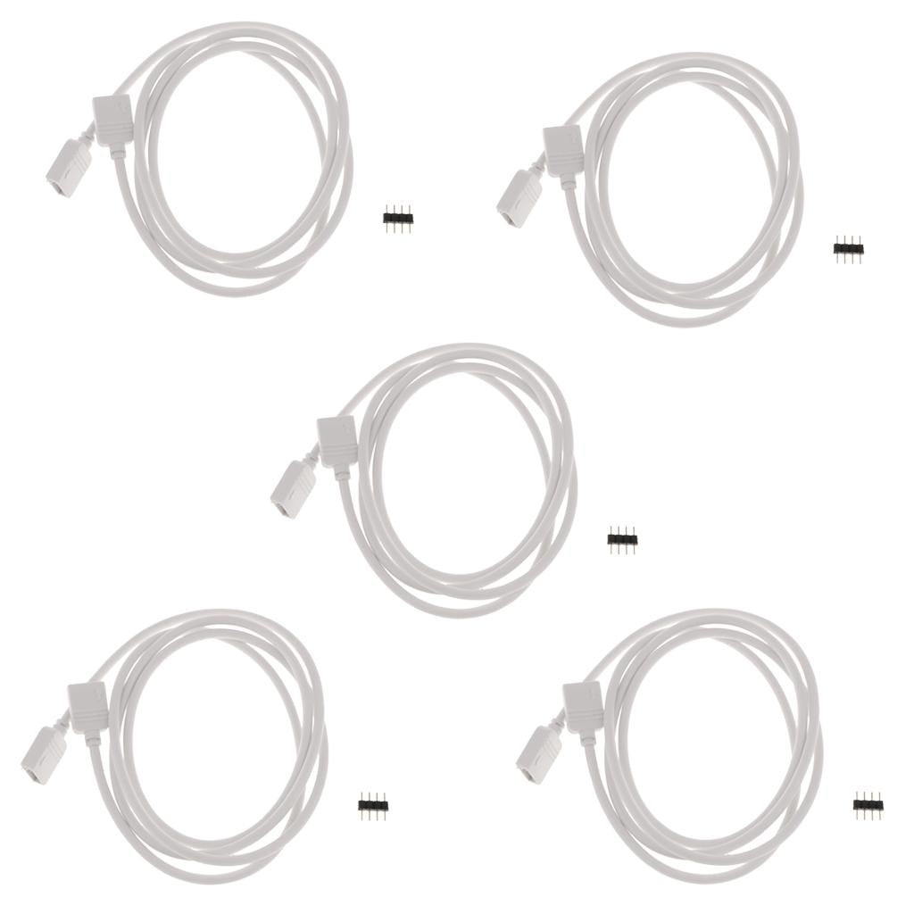 5pcs 5050 3528 RGB LED Strip Light Extension Cable Connector Line 4 Pin 1m