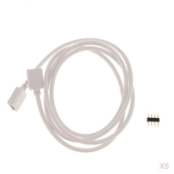 5pcs 5050 3528 RGB LED Strip Light Extension Cable Connector Line 4 Pin 1m