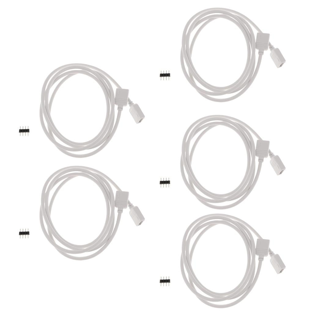 5pcs 5050 3528 RGB LED Strip Light Extension Cable Connector Line 4 Pin 1m