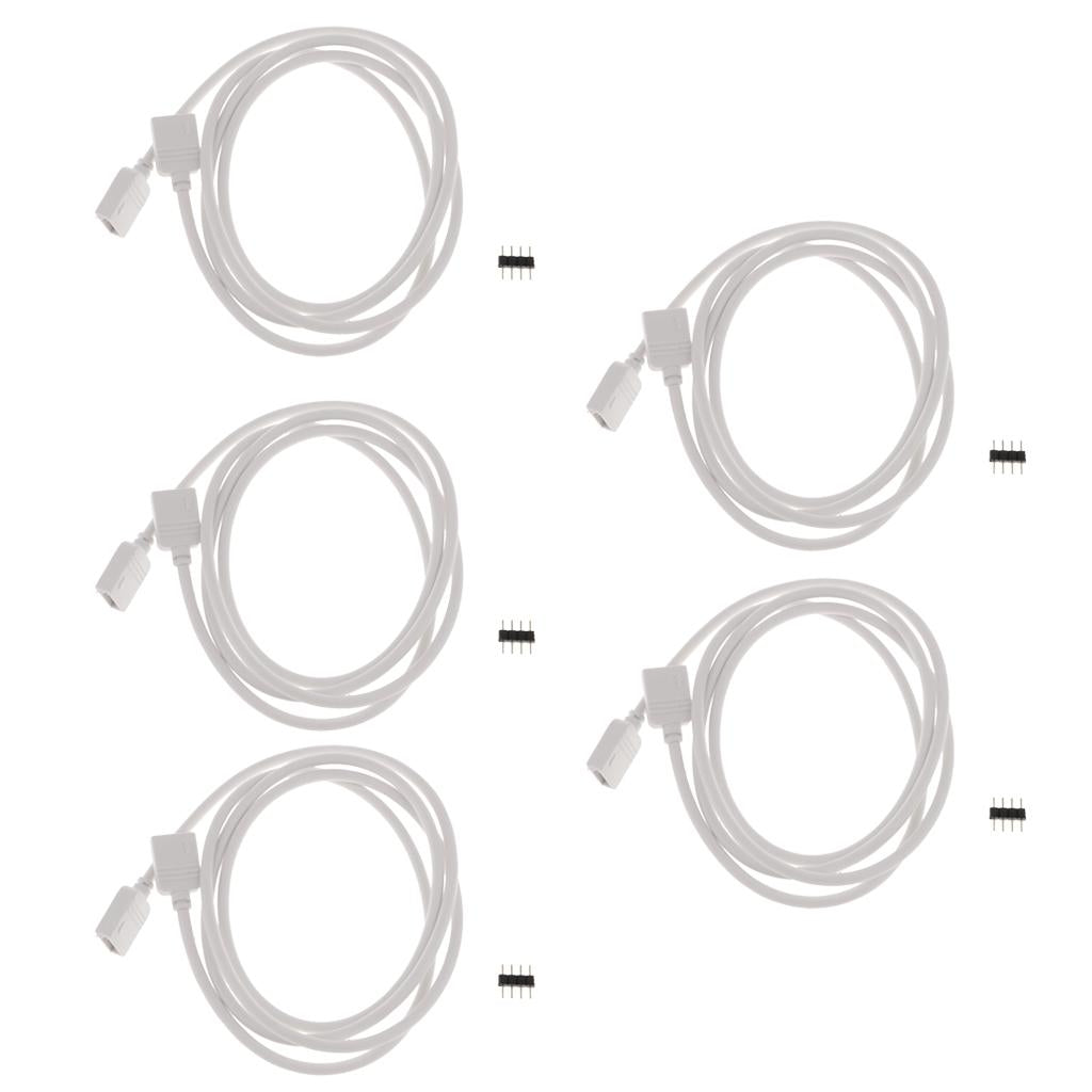 5pcs 5050 3528 RGB LED Strip Light Extension Cable Connector Line 4 Pin 1m