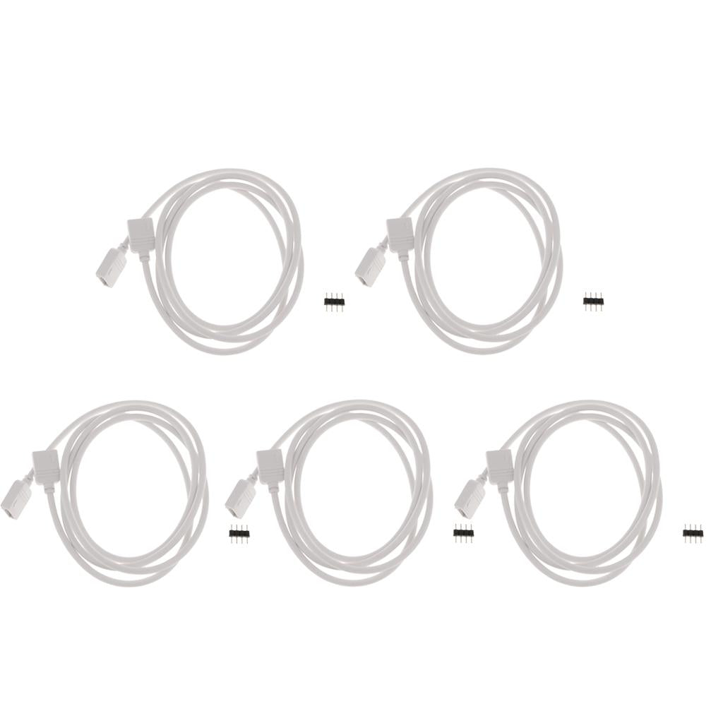 5pcs 5050 3528 RGB LED Strip Light Extension Cable Connector Line 4 Pin 1m
