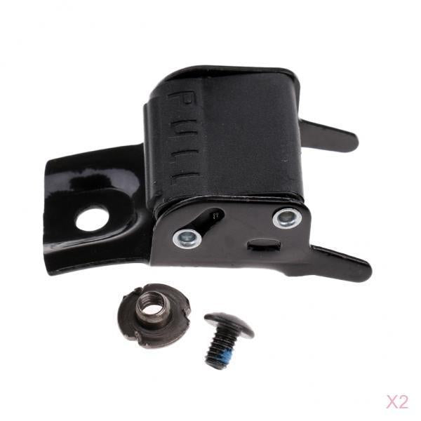 2pcs Black Metal Roller Skates Strap Buckle Replacement with Screws and Nuts