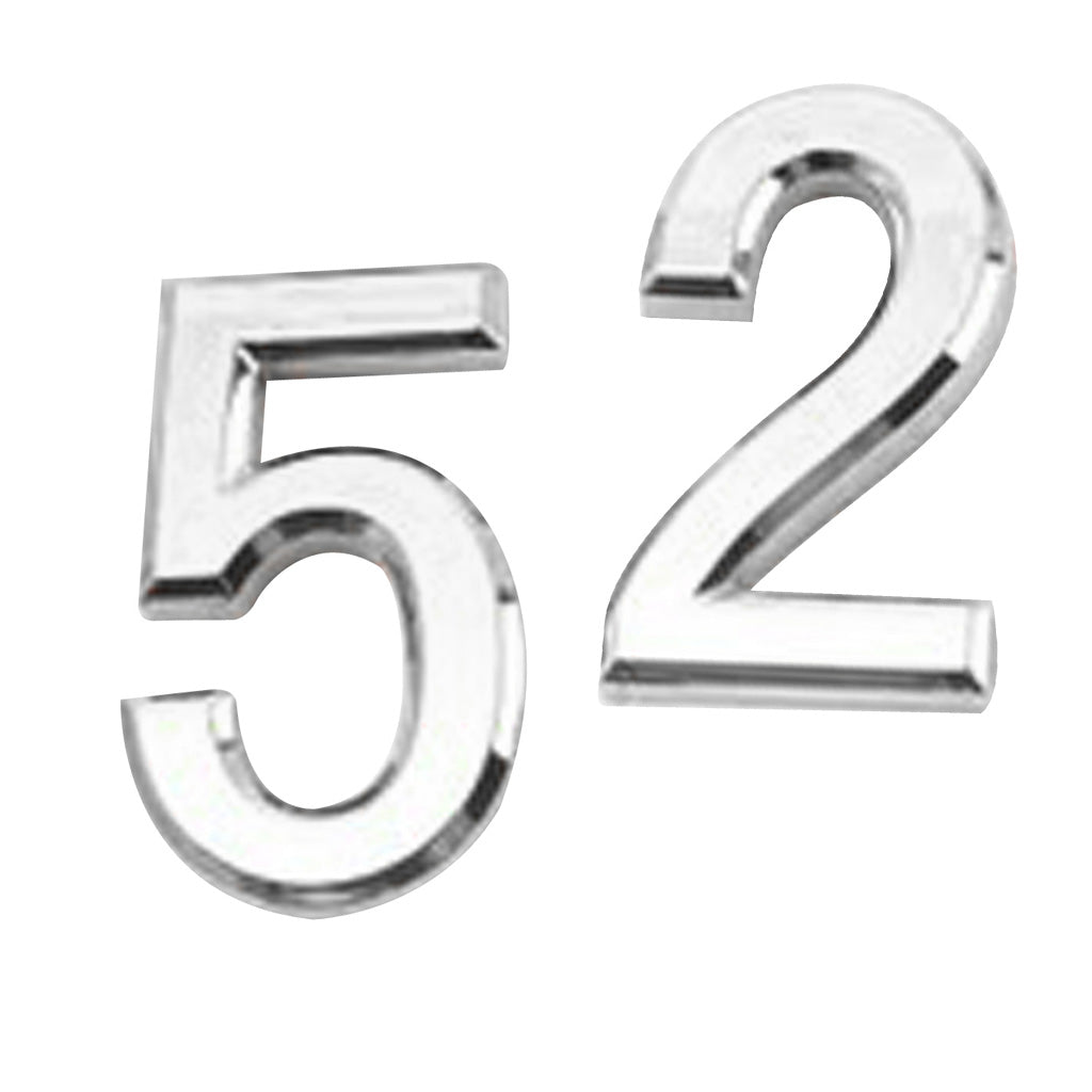2pcs Silver Plastic House Gate Sign Plaque Door Number Digits Name Plate