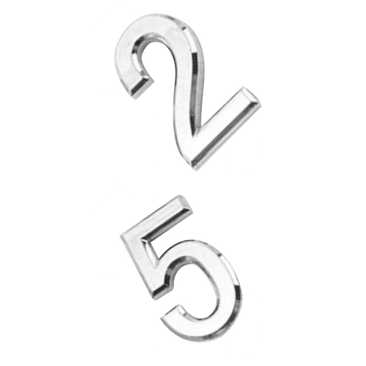 2pcs Silver Plastic House Gate Sign Plaque Door Number Digits Name Plate