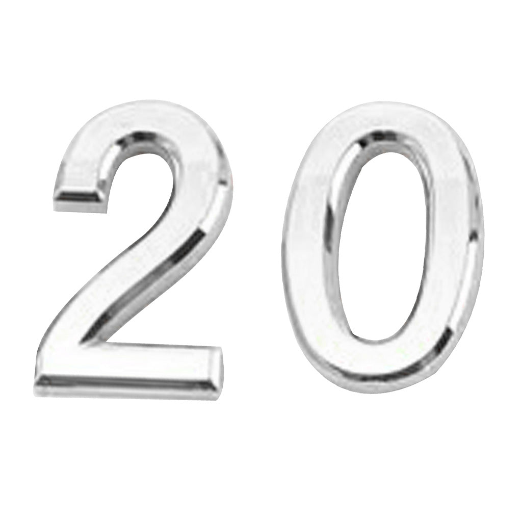 2x Silver Plastic House Gate Door Sign Plaque Door Number Digits Name Plate