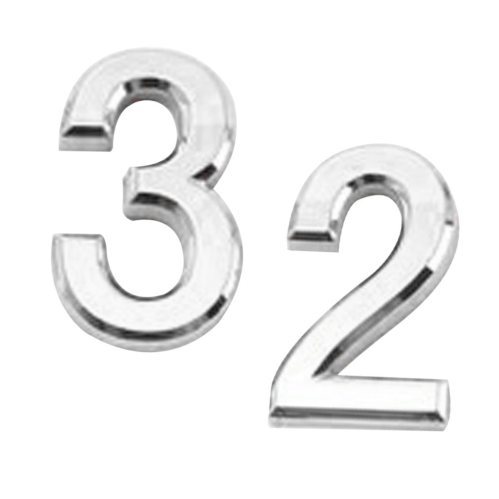 2x Silver Plastic House Gate Sign Plaque Door Address Number Digits Plate