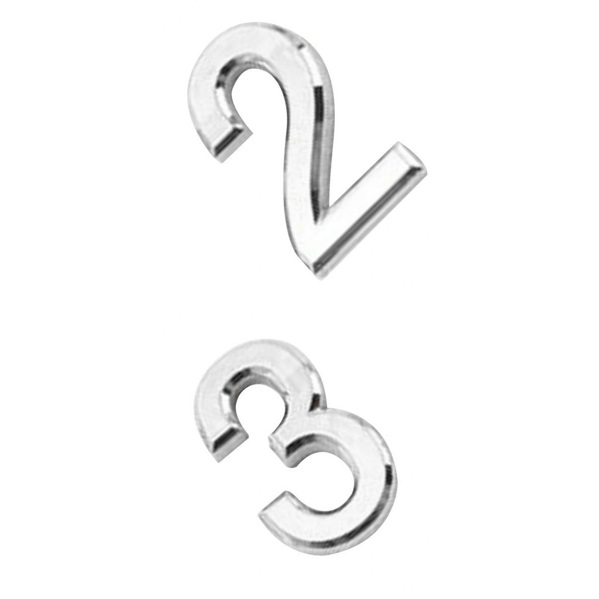 2x Silver Plastic House Gate Sign Plaque Door Address Number Digits Plate