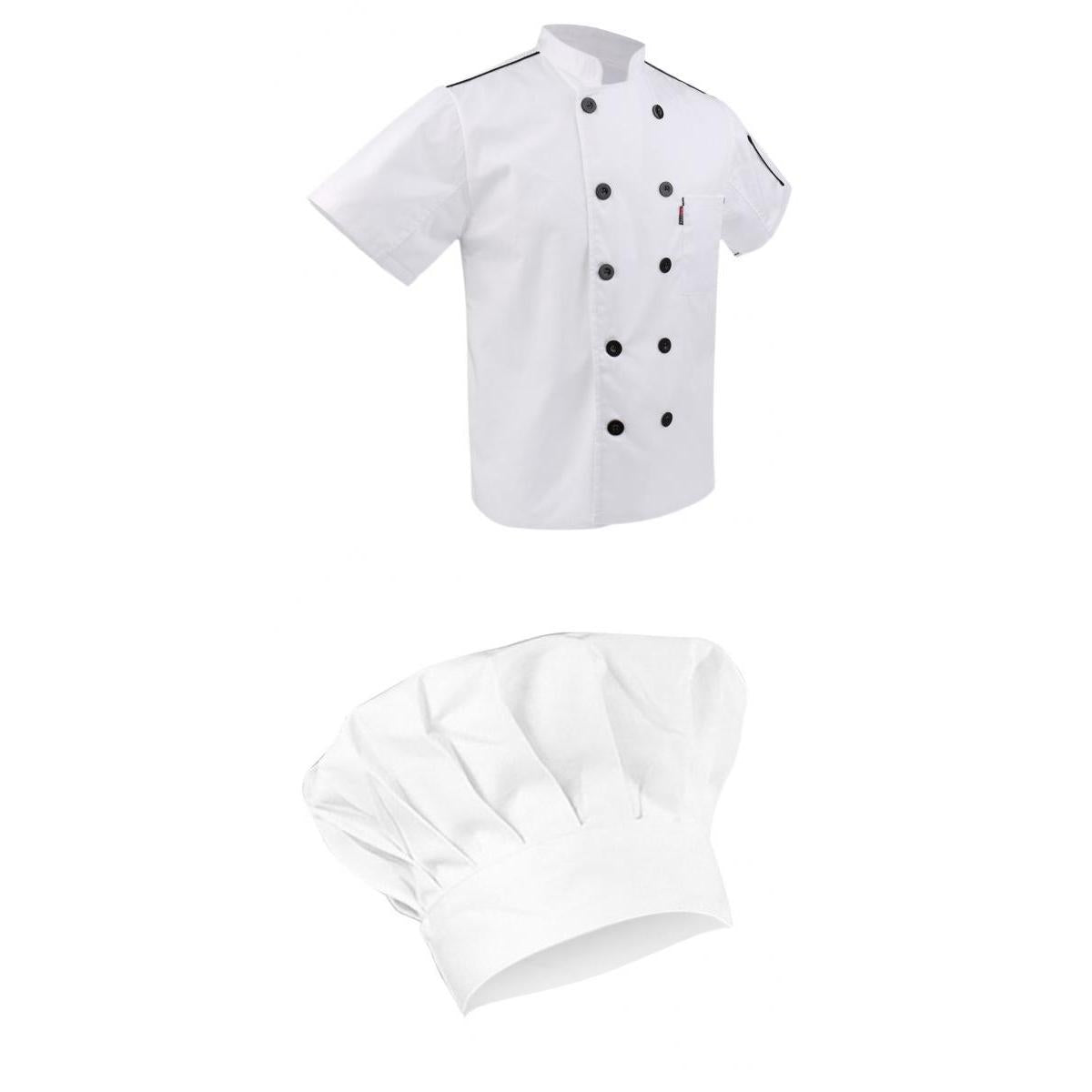 Chef Coat Waiter Uniforms L Cook Adjustable Kitchen Baker Chef Cap Hat White