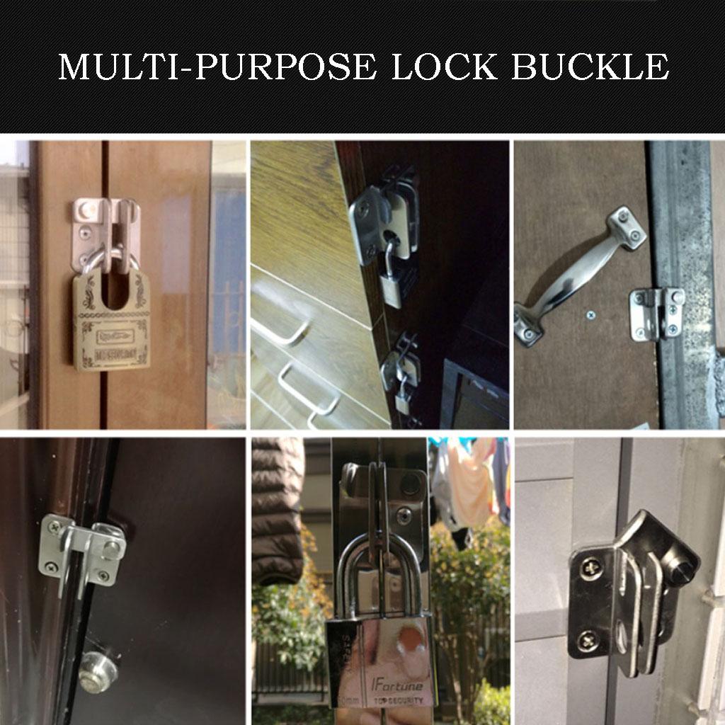 6x Stainless Steel Hasp Cabinet Door Latch Security Lock Hardware Left open