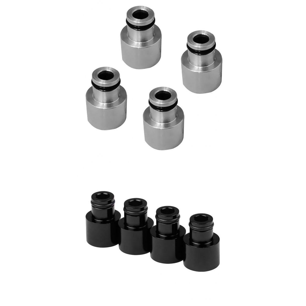 8pcs Black+Sliver Fuel Injector Adapters for Acura RDX B16 B18 D16Z D16Y