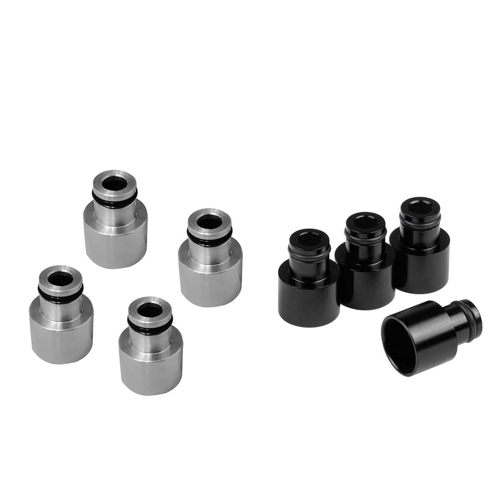 8pcs Black+Sliver Fuel Injector Adapters for Acura RDX B16 B18 D16Z D16Y