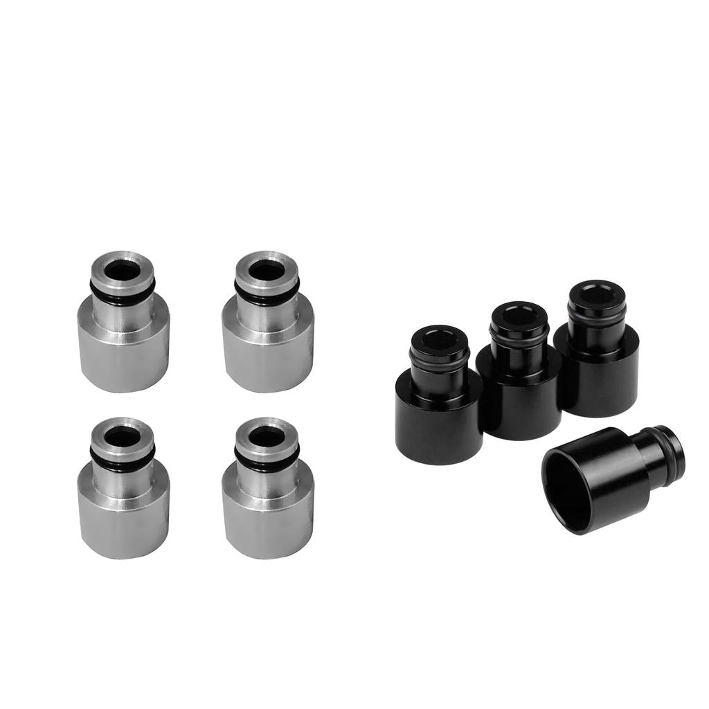 8pcs Black+Sliver Fuel Injector Adapters for Acura RDX B16 B18 D16Z D16Y