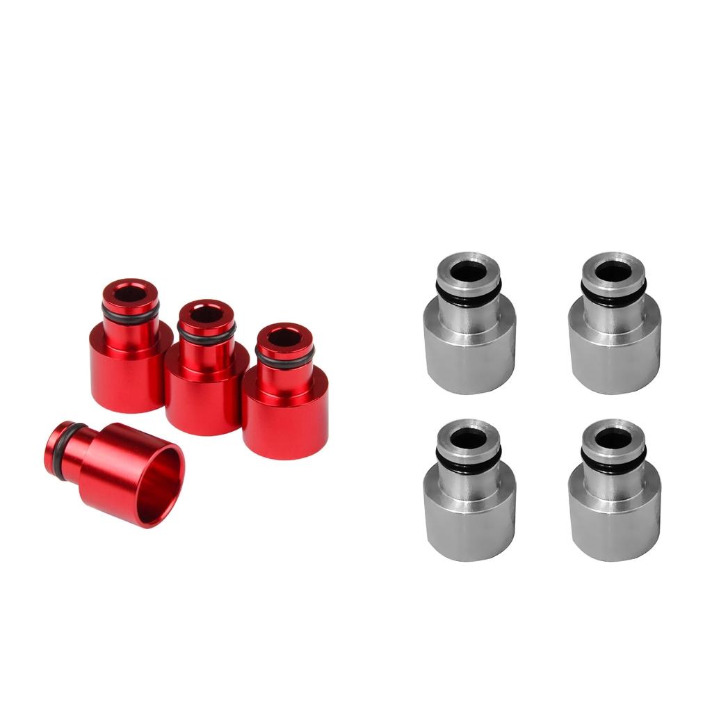 8pcs Red+Sliver Fuel Injector Adapters for Acura RDX B16 B18 D16Z D16Y