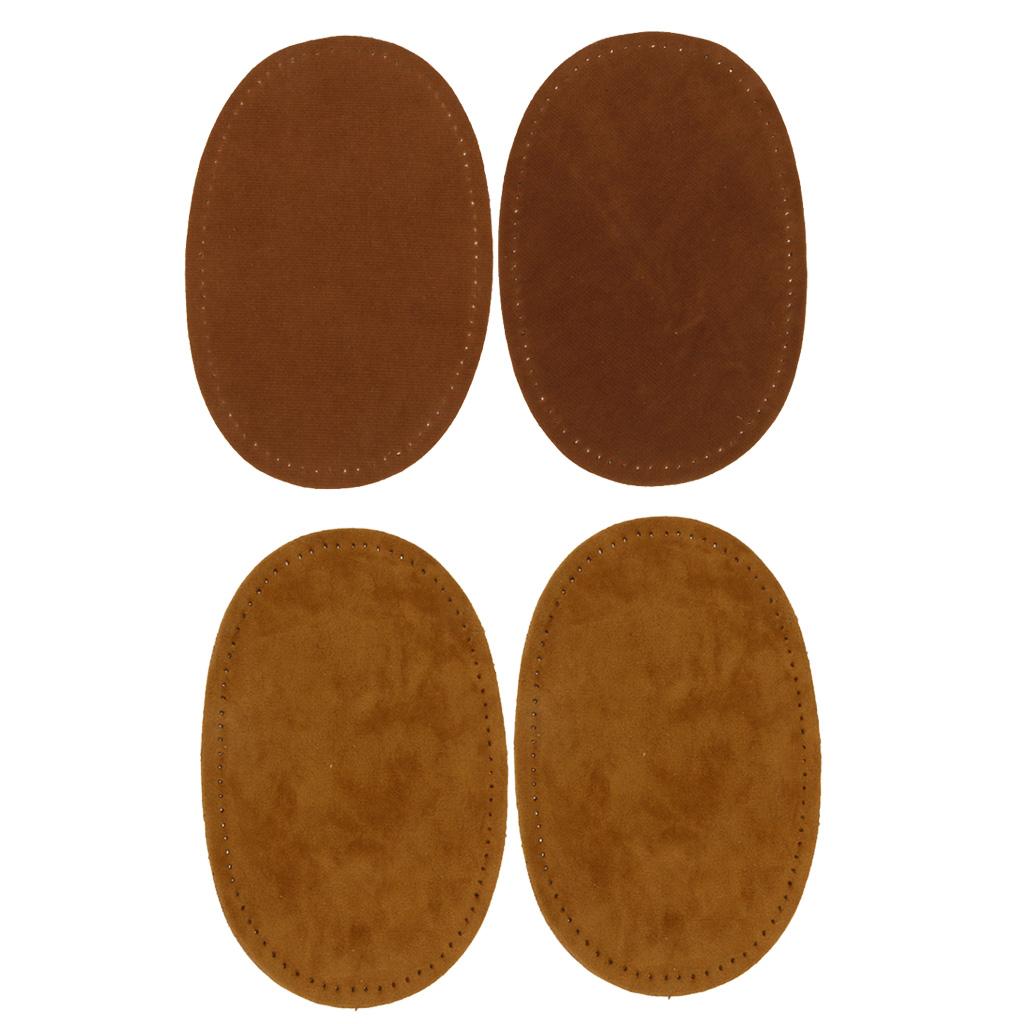 2 Pairs Sew-On Oval Elbow/Knee Patches Repair Sewing Applique Brown/Camel