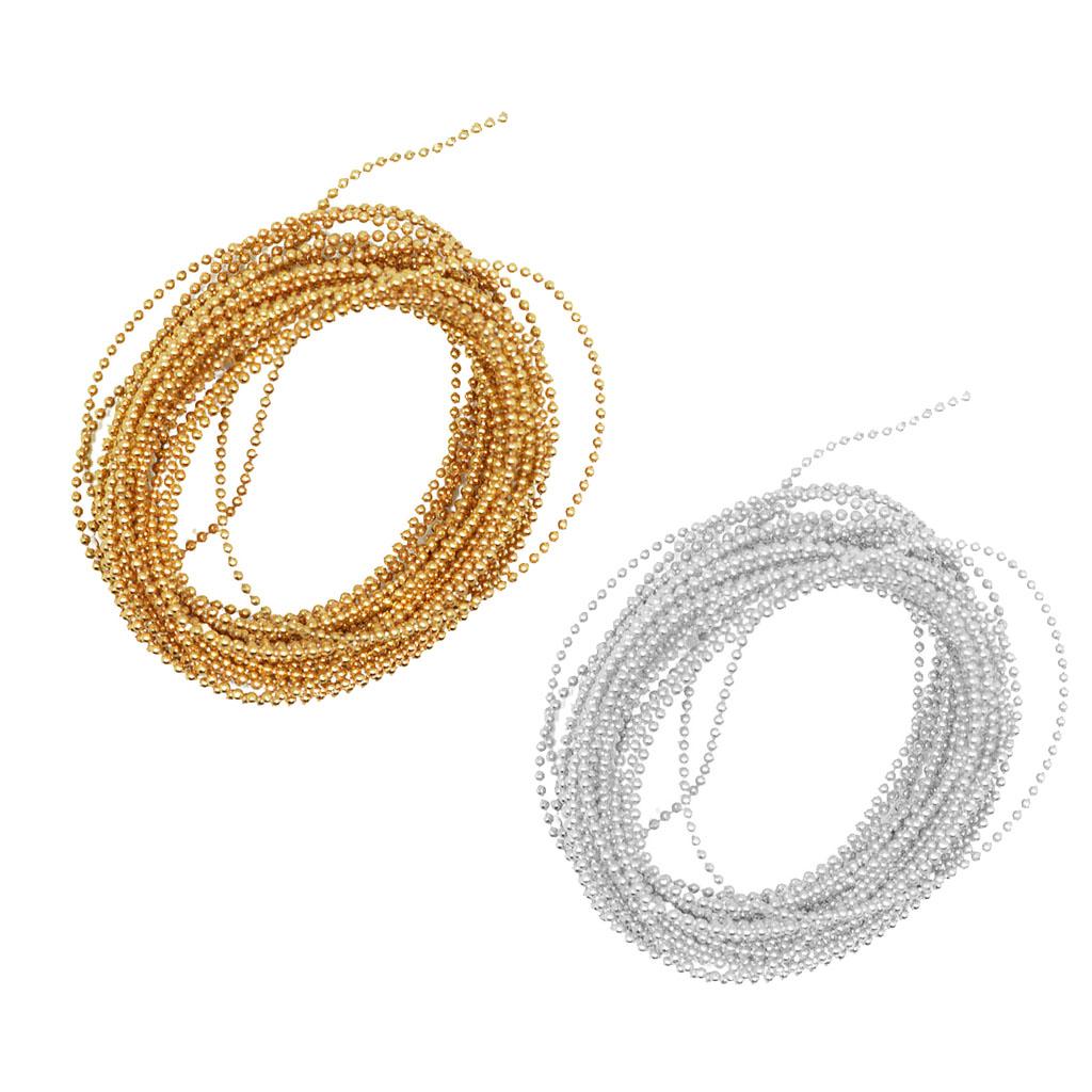 2pcs 5 Meter Plastic Beads Beaded Ribbon Trim String for Wedding Decor 1.5mm