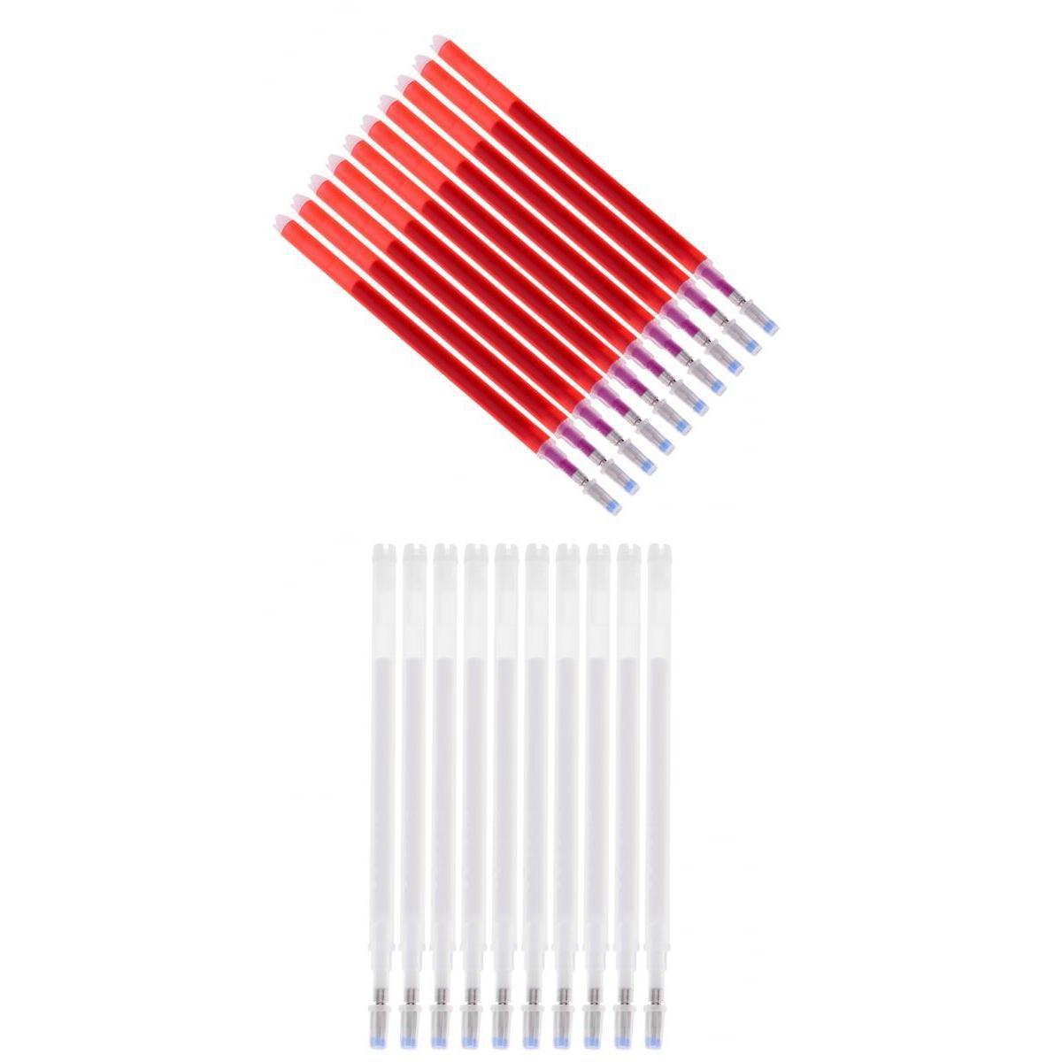 20pcs High Temperature Disappearing Refill Pen Heat Erase Pens Red/White