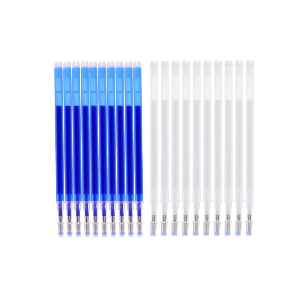 20pcs High Temperature Disappearing Refill Pen Heat Erase Pens Blue/White