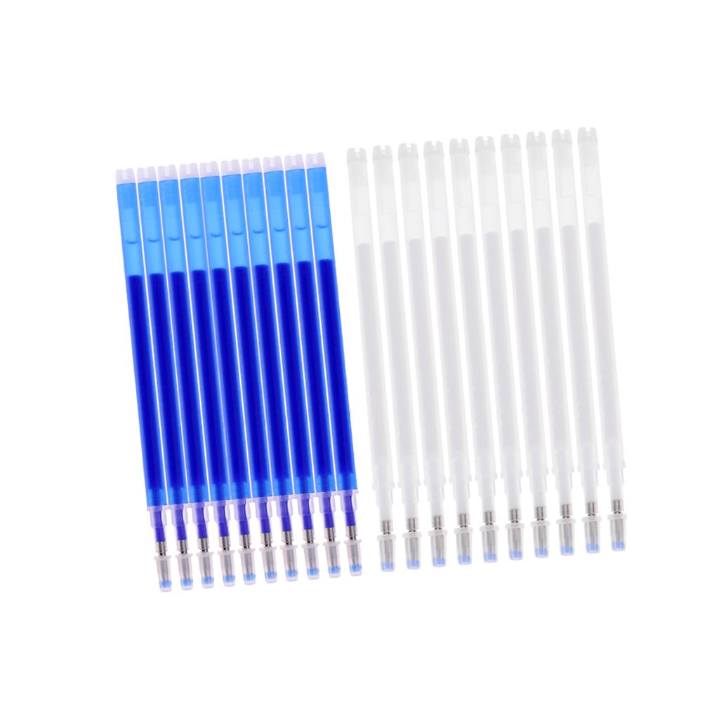 20pcs High Temperature Disappearing Refill Pen Heat Erase Pens Blue/White