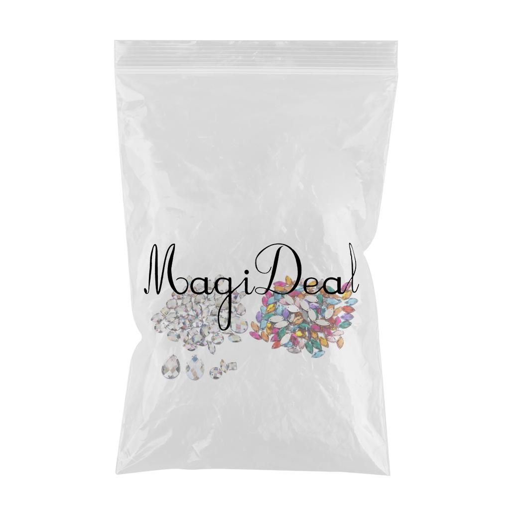 150pcs Mixed Acrylic Crystal Rhinestone Flatback Buttons DIY Embellishments