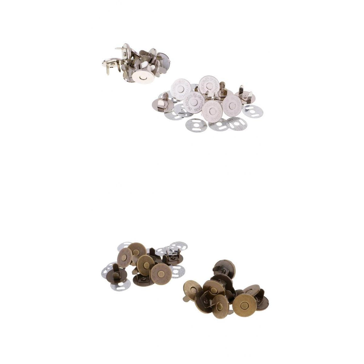 20 Sets Magnetic Clasp Snaps Magnet Button Sewing Craft 14mm Sliver/Bronze
