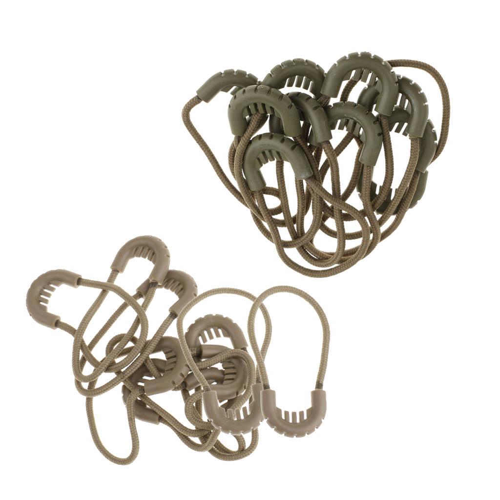 20pcs Zipper Pulls Cord Rope Ends Lock Zip Fastener For Jacket/Clothing/Bags