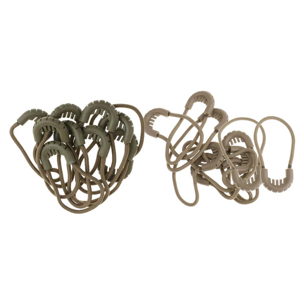 20pcs Zipper Pulls Cord Rope Ends Lock Zip Fastener For Jacket/Clothing/Bags