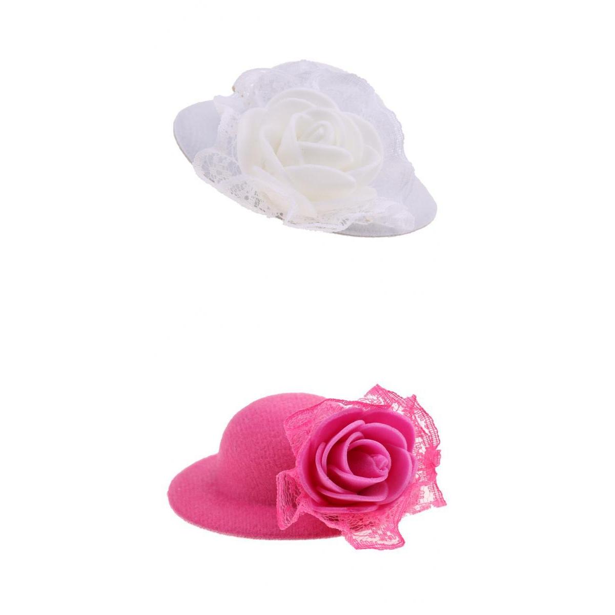 2Pcs Vintage Round Bowler Doll Hats Caps for28-30cm Doll Clothes Accs