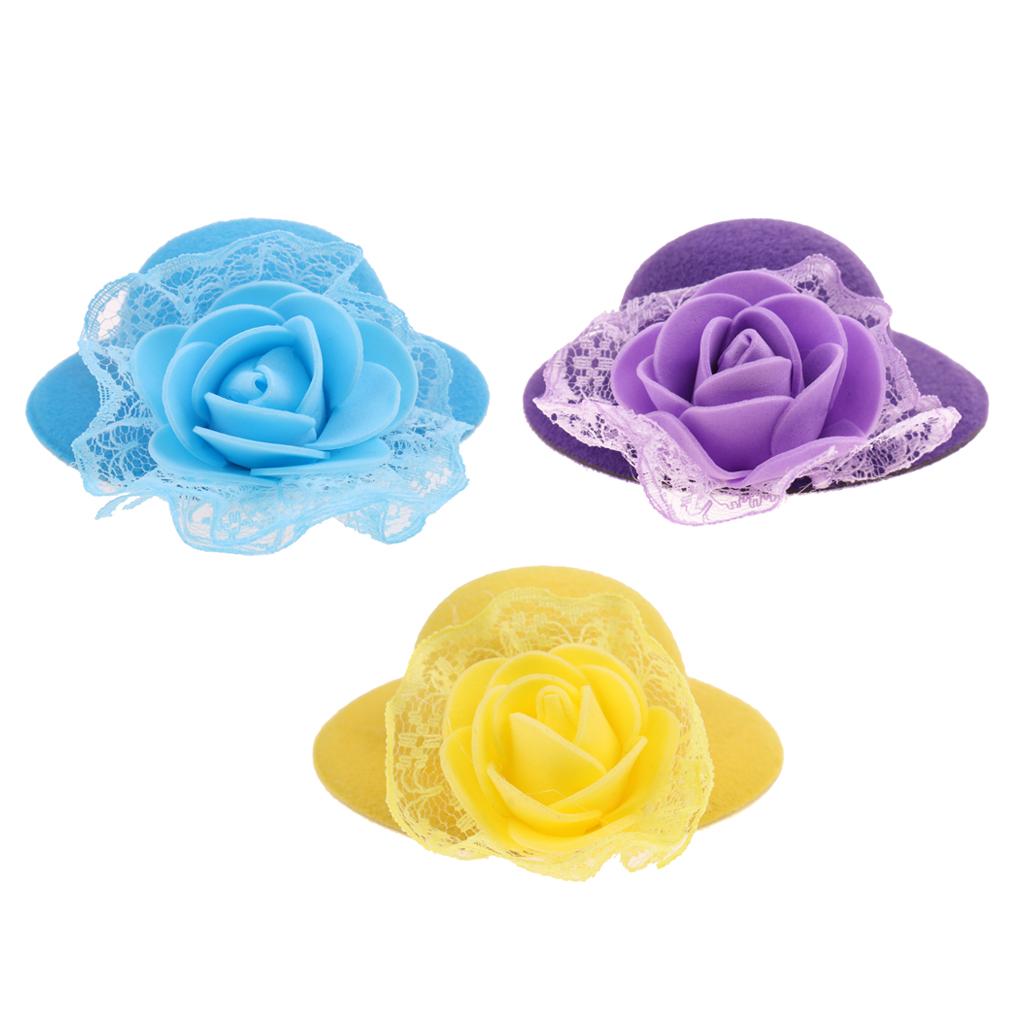3Pcs Vintage Round Bowler Doll Hats for28-30cm Doll Clothes Accessory