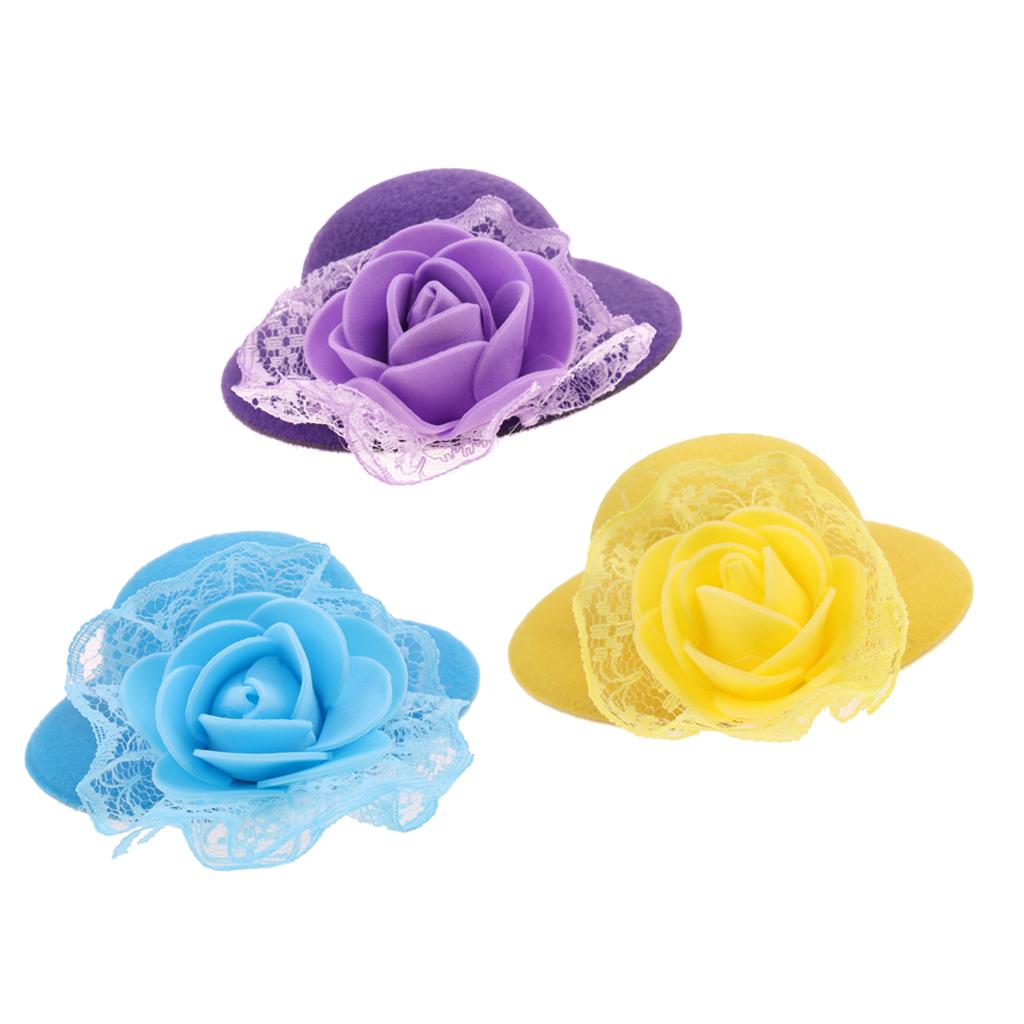 3Pcs Vintage Round Bowler Doll Hats for28-30cm Doll Clothes Accessory