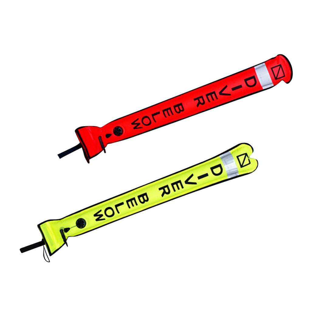 2 Pieces Scuba Diving Diver SMB Surface Marker Buoy Tube & Reflective Tape