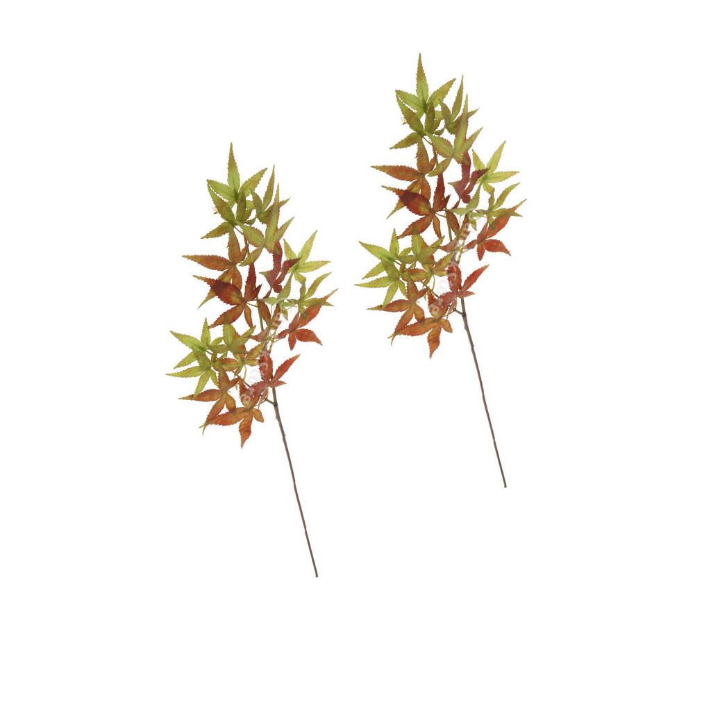 2x Artificial Maple Leaves Simulation Flower Home Wedding Decor Green Red