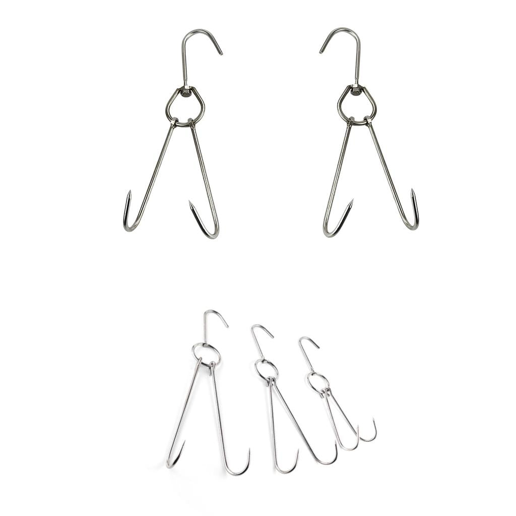 5pcs Meat Hook Ring Kitchen Utensil Hanger Hanging Stainless Steel 0.45x28cm