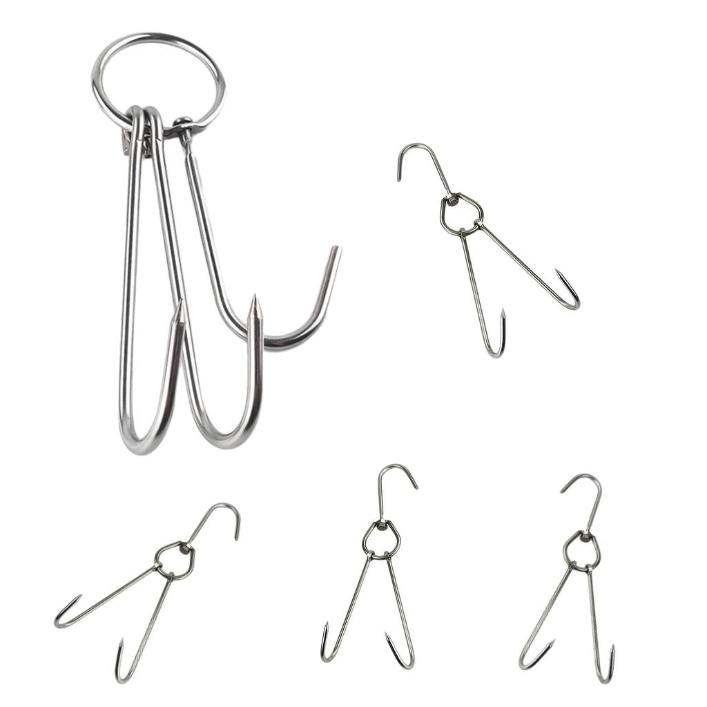 5pcs Meat Hook Ring Kitchen Utensil Hanger Hanging Stainless Steel 0.45x28cm