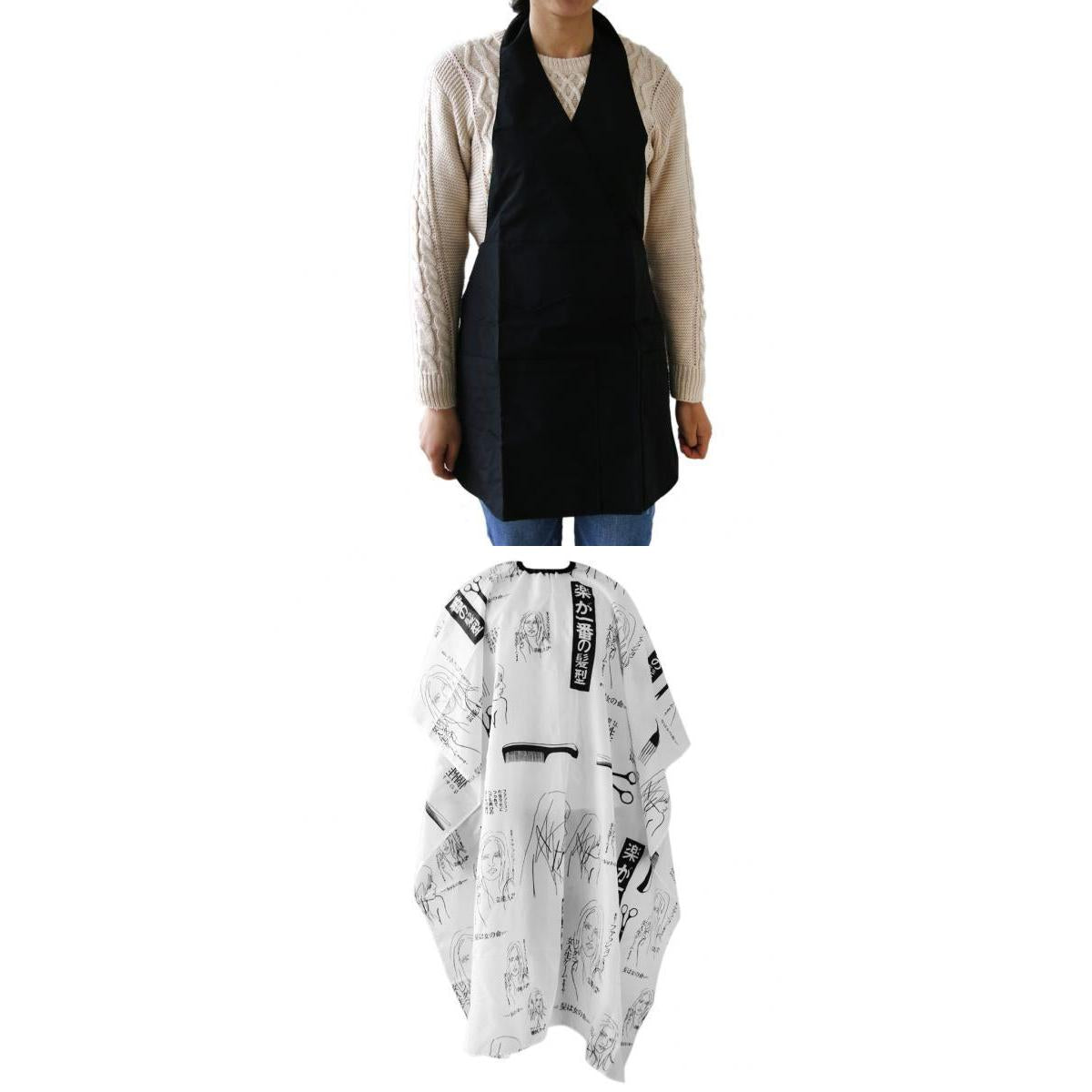 2 Piece Hair Cutting Salon Stylist Barber Apron Hairdressing Cloth Cape Gown