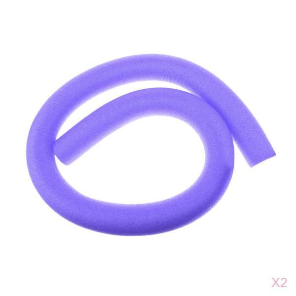 2 Pieces Swimming Pool Noodles Hollow Foam Kids Adult Swim Float Aid Purple