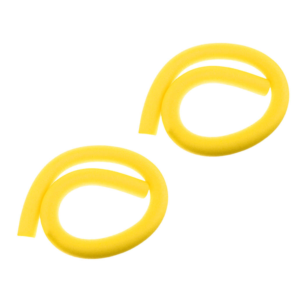 2 Pieces Kids Adult Swimming Pool Noodle Hollow Solid Foam Swim Float Yellow