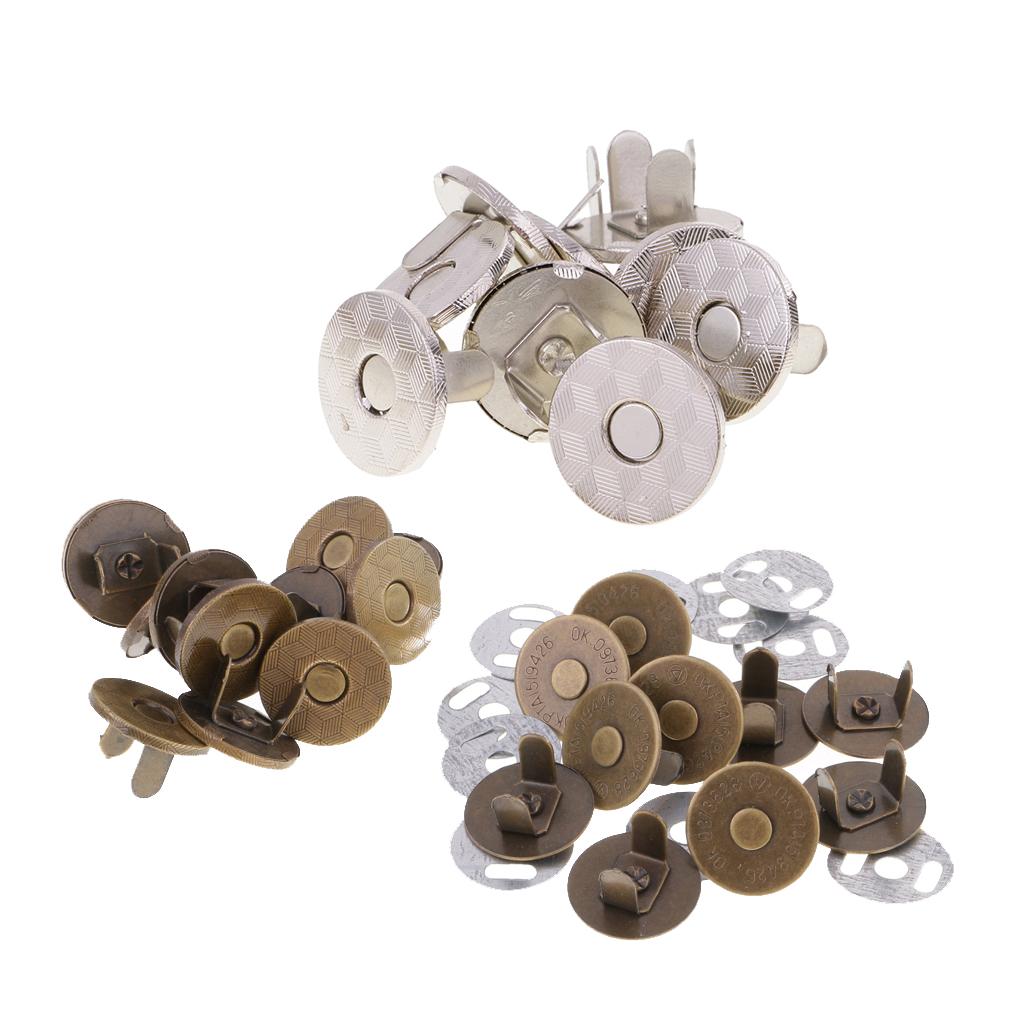 20 Sets Magnetic Clasp Snaps Magnet Button Sewing Craft 18mm Silver Bronze