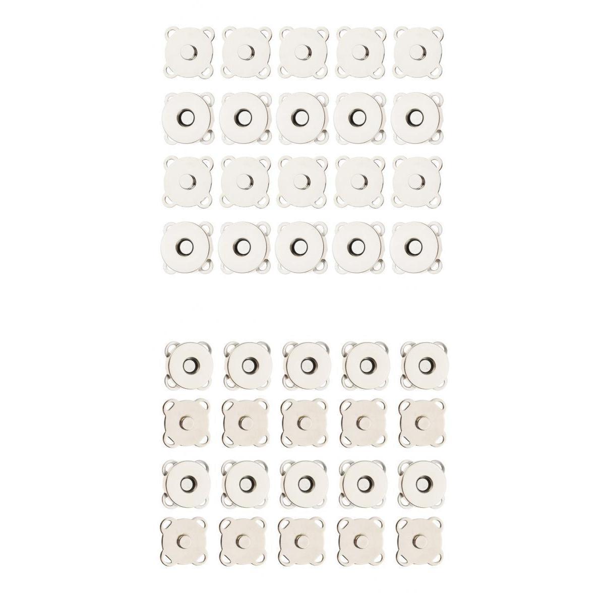 20 Sets Sew In Magnetic Bag Clasps for Craft Clothing Bag DIY 14 18mm White