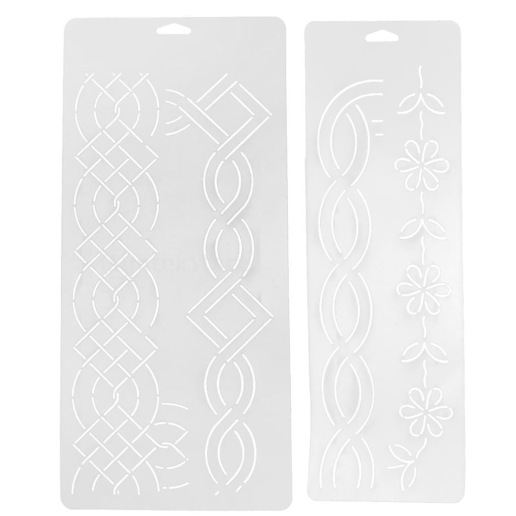 2Pcs Plastic Quilting Quilt Stencil Painting Craft Template Sewing Tools