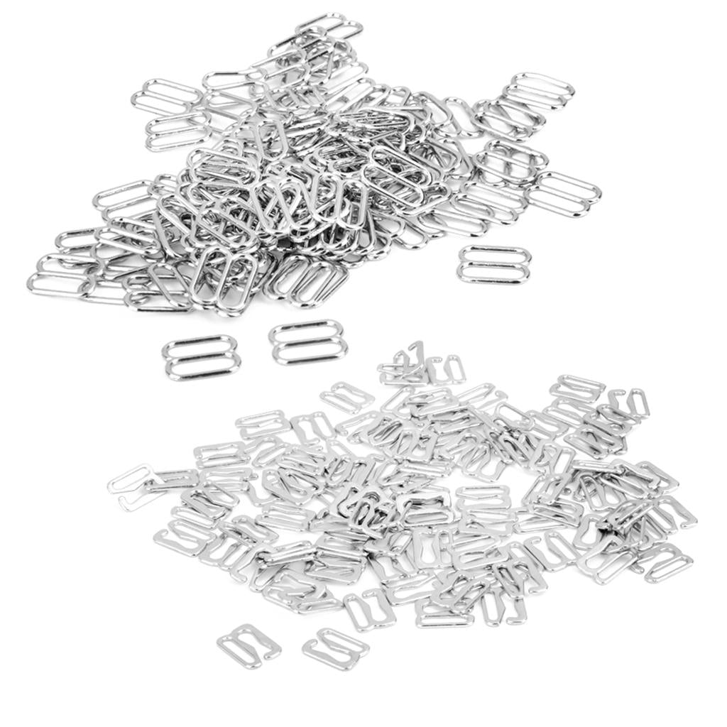 200Pcs Mixed Lingerie Bra Adjustable Buckles Undergarment Sewing Fasteners