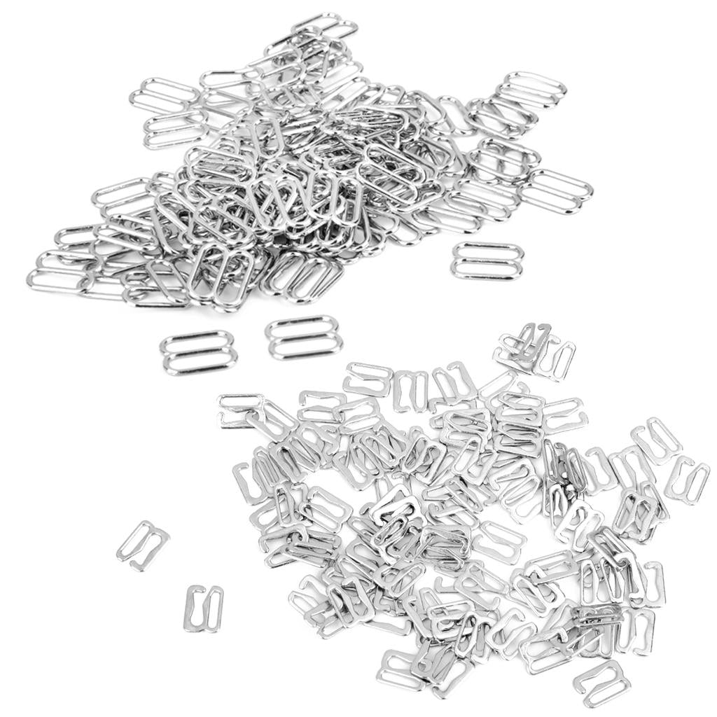 200Pcs Mixed Lingerie Bra Adjustable Buckles Undergarment Sewing Fasteners