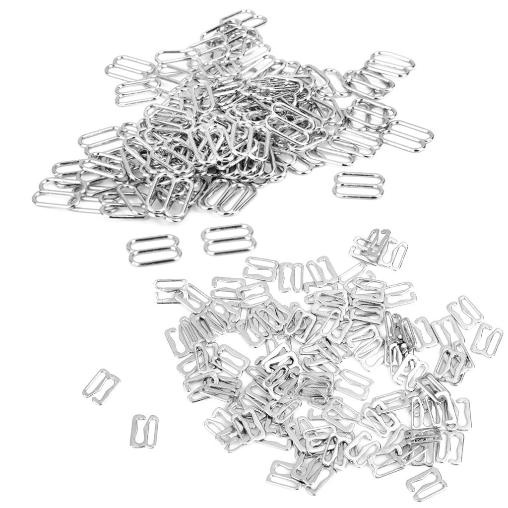 200Pcs Mixed Lingerie Bra Adjustable Buckles Undergarment Sewing Fasteners