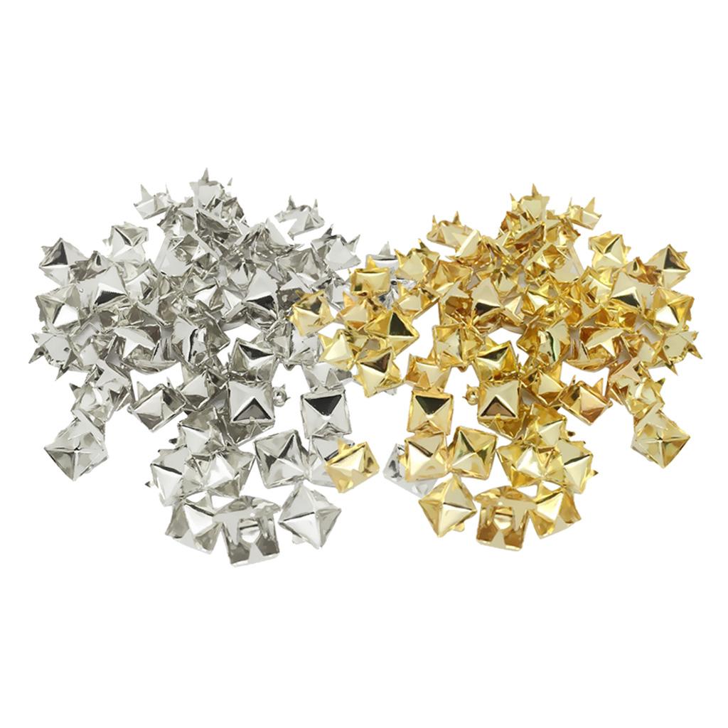 200Pcs Metal Pyramid Studs Rivets Spots Punk For Leather Bag Shoes Crafts
