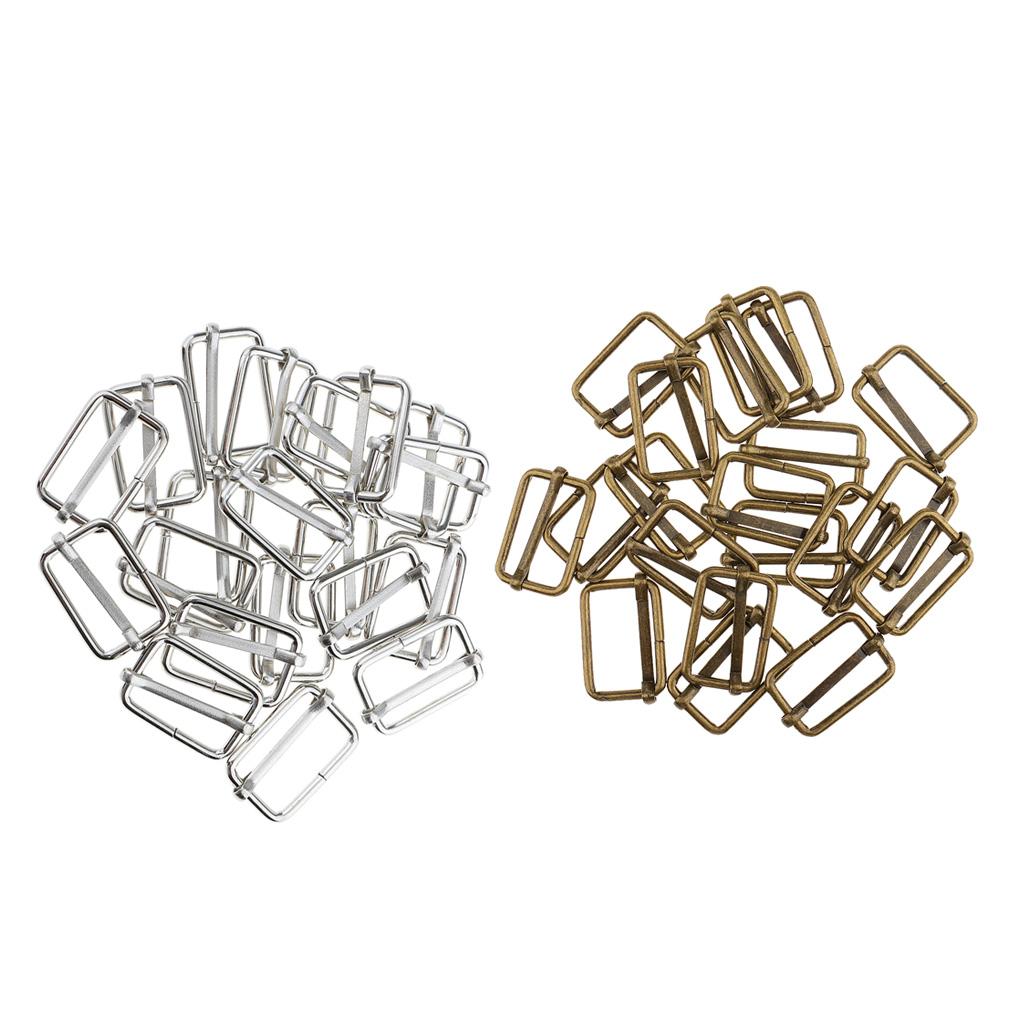 40 Pieces DIY Metal Slide BuckleS Connector for Bag Strap Crafts Accessories