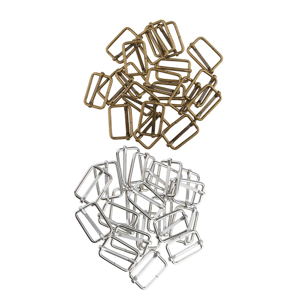 40 Pieces DIY Metal Slide BuckleS Connector for Bag Strap Crafts Accessories
