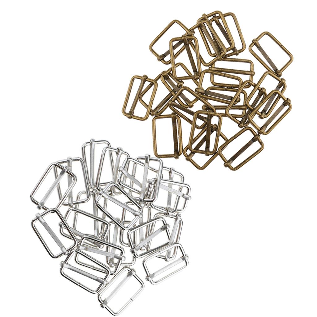 40 Pieces DIY Metal Slide BuckleS Connector for Bag Strap Crafts Accessories