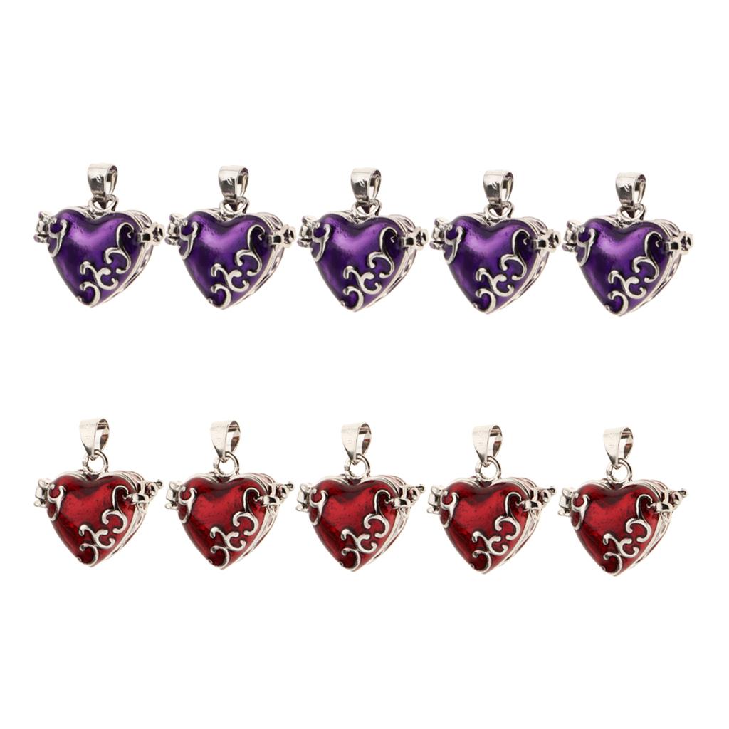 10 Pieces Heart Enamel Openable Cremation Keepsake Urn Pendant DIY Craft