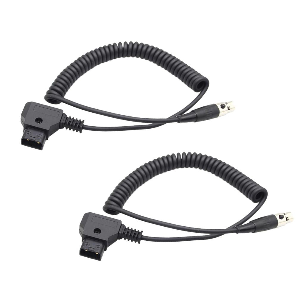 2X Dtap Male to 4pin Female Mini XLR Power Cable for Camera TVlogic Monitor