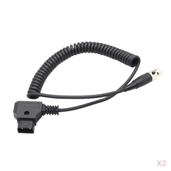 2X Dtap Male to 4pin Female Mini XLR Power Cable for Camera TVlogic Monitor